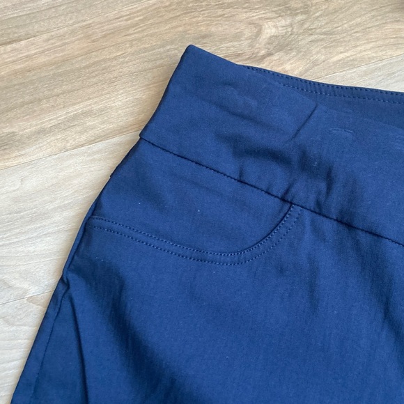 Ruby Rd Capris pant Navy blue pull on contour slimming waistband Clamdigger 22W - Picture 6 of 17